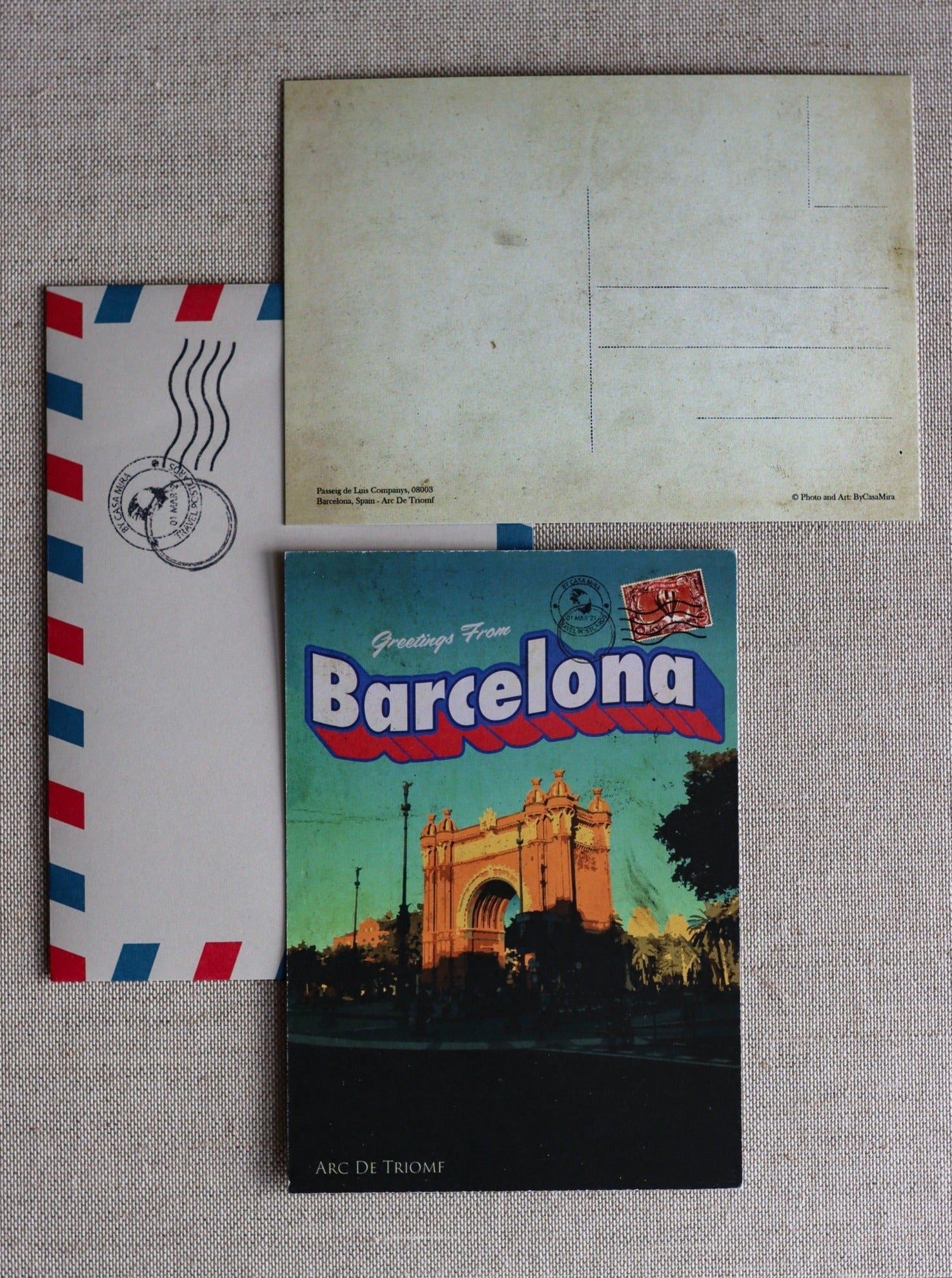 Barcelona Vintage Postcard