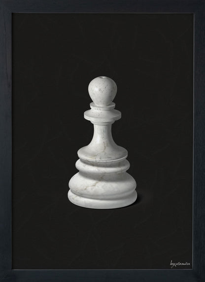 3D Chess Piece Giclée Wall Art Print Featuring the White Pawn