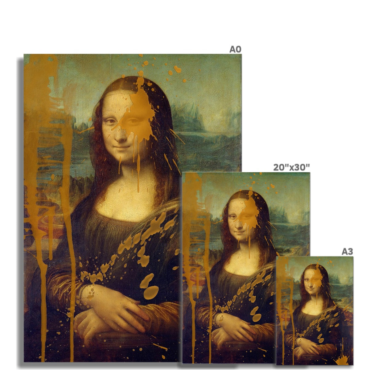 Mona Lisa with Splashed Soup [Hahnemühle German Etching Print]