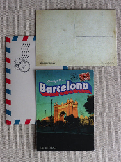 Barcelona Vintage Postcard