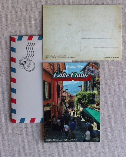 Lake Como, Bellagio Vintage Postcard.